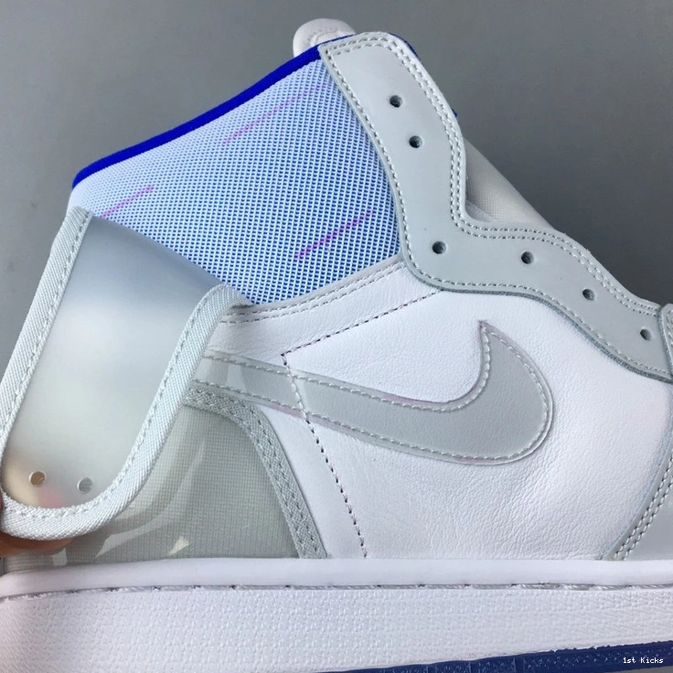 White CK6637-104 Zoom Retro Racer 1 Blue Jordan  High 0118